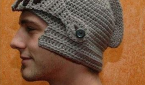 Crocheted-Knight-Helmet-pop Crocheted Knight Helmet