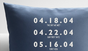Pillow personalized date